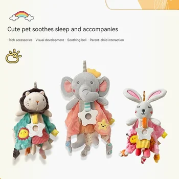 Детски играчки 0-1 години Ранното образование Успокояващ Кърпа, прорезыватель за зъби, спящата кукла Може да дъвче, за да успокои бебето, подвесная кукла Изображение