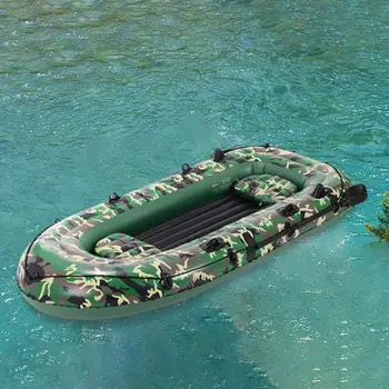 Надуваема лодка за възрастни, 4-местна гумена туристически каяк, Преносима Риболов Изображение