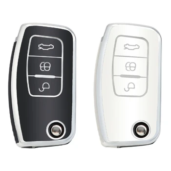 Калъф за ключове от TPU с Панти капак на 3 бутона За Ford Fiesta Focus Ecosport Escape, Kuga Falcon B-Max, C-Max Sport Eco Galaxy Изображение