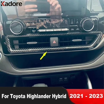 За Toyota Highlander Hybrid 2021 2022 2023, Автомобилен център от въглеродни влакна, Климатик, отдушник, капак, довършителни работи, интериорни аксесоари Изображение