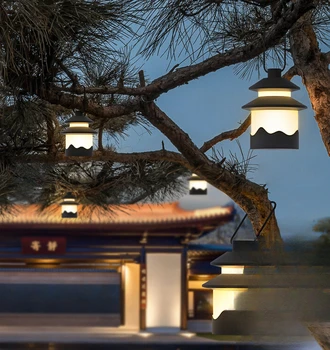 Външен лампиона водоустойчива акумулаторна батерия за преносим лампа, градинска декоративна лампа и външно озеленяване на вила лампа Изображение