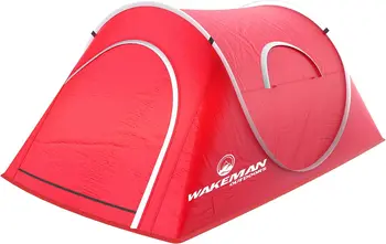 Всплывающая шатра на открито на 2 лица, Водоустойчив Палатка в стил Бъчва за Къмпинг С дождевиком и чанта за носене, Starchaser за 2 лица Изображение