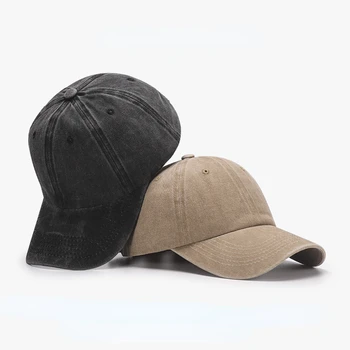 Бейзболна шапка за жените, литература и изкуство, градинска японската черна шапка от мек покрив в стил Ретро, Лятна дишаща Мъжка шапка от промит памук Изображение