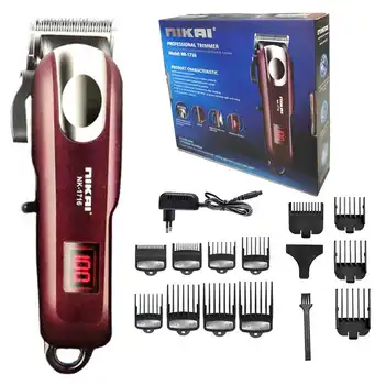 Регулируема Професионален led дисплей, Тример за коса, Кабел/Безжична Машина за подстригване на коса За Мъже, Електрическа Машина за рязане на Коса, акумулаторна Изображение