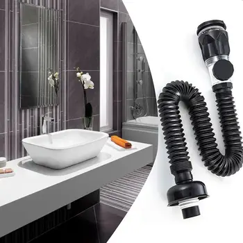 Сливная тръба за кухненски мивки, гъвкав удължител, филтър за дезодорант, тръбопровод за мивка за баня, аксесоари за защита от запушване, аксесоари Изображение