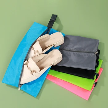 Пътни чанти за съхранение на обувки, Чанта-органайзер за обувки, Преносим найлонова чанта за обувки с здрав цип, Водоустойчива чанта за обувки Изображение