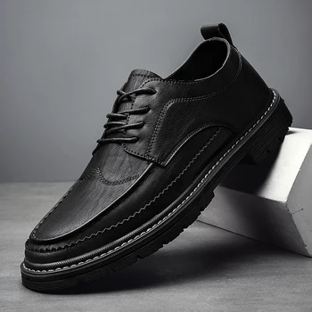Нови Мъжки обувки-Oxfords ръчно изработени Кожени Модела обувки с Перфорации тип 