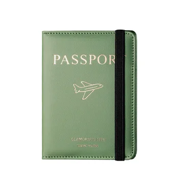 3 бр. държач за карти, RFID Brife богат на функции корици за паспорти с буквенной печат с колан смесени цветове Изображение