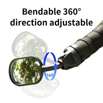 Регулируема на 360 Градуса Огледало-рефлектор на кормилото на велосипед за планинските пътища, дължина под наем, широкоъгълен рефлектор, резервни Части за Велосипеди Изображение