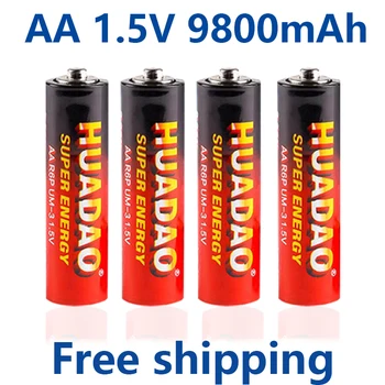 Батерия AA 1,5 В, акумулаторна батерия AA 9800 mah, AA от 1,5, Нова алкална батерия за led играчки MP3 с дълъг живот Изображение