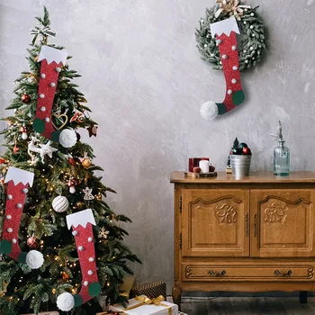 Коледни чорапи, чорапи, Коледна украса за дома 2023, Коледна украса за коледната елха, подарък Навидад Натал 2024 Изображение