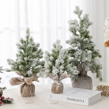 Проста имитация в европейски стил, Окачен сняг, Мини Коледно дърво, Декорация на празнична атмосфера, Коледни подаръци Изображение