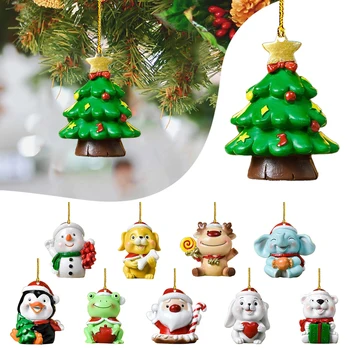 2023 Сладки животни, Коледно дърво, Окачена висулка, добавляющий коледна атмосфера, гоблени за украса на празнични партита AA Изображение