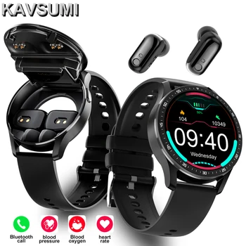 2023 Новите смарт часовници със слушалки X7 TWS Две в едно Безжична Bluetooth Двойна слушалка за провеждане на разговори Здравето на Кръвното налягане Спорт Музика Умен часовник Изображение