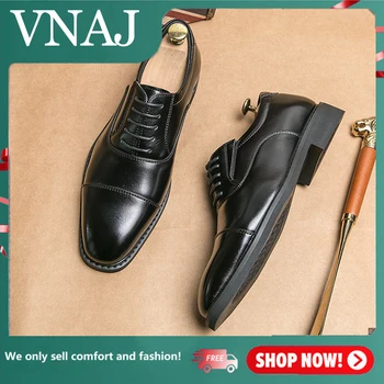 VNAJ 2023 Ежедневни Мъжки Обувки Модерен Брандираната Удобни Обувки От естествена Кожа за Мъже Изображение