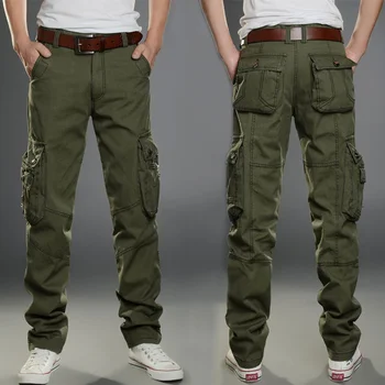 Мъжките Ежедневни панталони с много джобове, Военни Тактически Джоггеры за джогинг Панталони-карго, Градинска Туризъм hoody, Мъжки Долната част е в стил хип-хоп Изображение