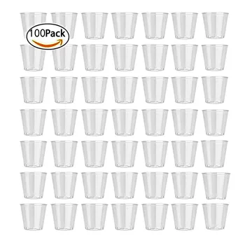 100шт 30 мл Пластмасова Чаша за Еднократна употреба Чаши за партита за Еднократна употреба Прозрачни пластмасови Чаши за вино Чаши За Желе Преносими Чаши Изображение