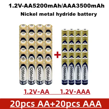 Акумулаторна батерия Aa + ааа 1,2 В, 5200 mah / 3500 mah, изработени от никел-металлогидрида, подходящ за детски играчки, часовници и т.н., се продава в опаковки Изображение
