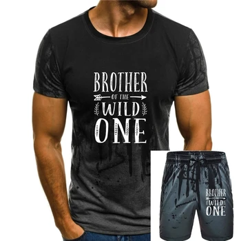 Brother Of The Wild One Забавна Тениска на Рожден Ден в стил Ретро, Ретро подарък, Забавен Мъжки Топ, Ризи, Памучни Блузи, Тениски, Празник Изображение