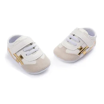 Детски обувки за момчета и момичета, Бяла Ежедневни спортни обувки за Първите Ходунков, Удобни Обувки с мека подметка за деца, Удобни Детски обувки Изображение