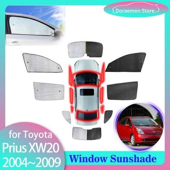 Пълни Седалките Слънчеви Очила за Toyota Prius XW20 2004 ~ 2009 2005 Козирка Задните Странични Стъкла Мат Аксесоари Автомобилни Завеси Изображение