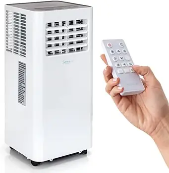 Преносим климатик - Компактен домашен климатик-охладител с вграден режим изсушаване и вентилатор, включва комплект за закрепване към прозореца ( Изображение