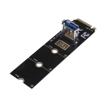 PCIe Странично Card PCI-e GPU Райзеры за .2/NGFF до пристанището USB3.0 Конвертор Адаптер Графична карта Удължител за кабел, Карта 10 gbps Изображение