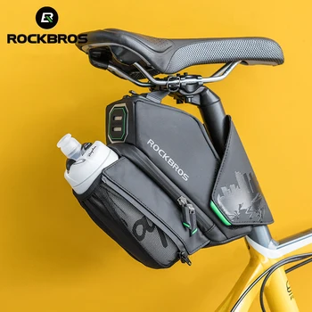 ROCKBROS, официалната велосипедна седельная чанта, джоб за бутилка с вода, Водоустойчив отразяваща МТБ, преносим чанта за опашката, Аксесоари Изображение