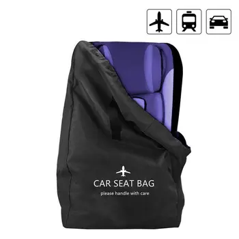 Черна Контролна чанта за изхода за качване в самолета, Голяма е Лесна чанта за съхранение на столче за кола, чанта за количка, чанта за детска количка, пътна чанта за детска количка Изображение
