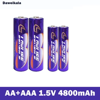 AA + AAA1.5V батерия 4800mah 1.5 V, Нова алкална батерия за led играчки Mp3 + Безплатна доставка Изображение
