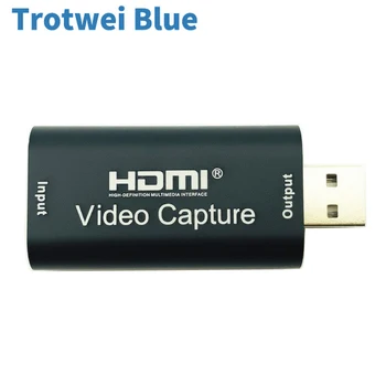 Карта на захващане HDMI Устройство за видеозапис Game Capture USB 2.0 Grabber Запис на 4K 1080P за директно излъчване на играта DVD, HD-камера PS4 Изображение