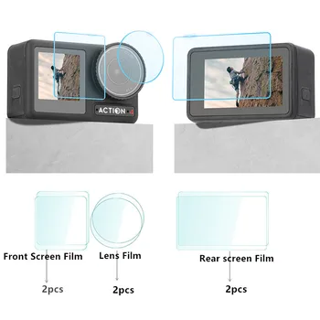 6 в 1 пакет, екранът на лещата, защитен слой от закалено стъкло, HD филм за екрана на дисплея За Dji Osmo Action 4, аксесоари за фотоапарати Изображение