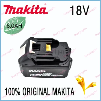 Makita 100% оригинален 18V Makita 6000 mah литиево-йонна акумулаторна батерия електроинструменти 18V взаимозаменяеми батерия BL1860 BL1830 BL1850 BL1860B Изображение
