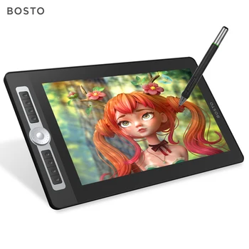 BOSTO 16HD Pro 15,6-инчов H-IPS LCD графичен таблет за рисуване с дисплей 8192 Ниво на налягане Дигитален бележник за рисуване Изображение