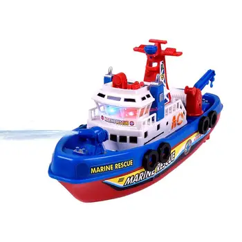 Детска Музика, Светлина, пръскане на вода, Електрическа морска модел fire rescue лодки, Образователна играчка, подарък за Рожден Ден за момчета, детски играчки за открито Изображение
