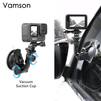 Vamson за Insta360 X3 Регулируема на 360 ° 1/4 Адаптер за Кола на присоске за смартфон за Gopro Hero 11 10 9 8 7 Аксесоари Изображение