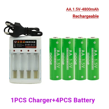 батерия тип аа от 1,5 aa акумулаторна батерия подходяща за електронни игри, фенери и др pilhas recarregaveis com carregador Изображение