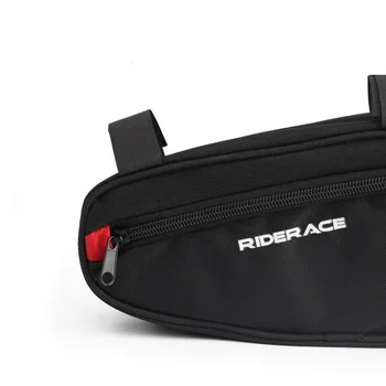 Чанта за шоссейного велосипед МТВ, черна рамка, чанти с предната част на тръбата, чанта за съхранение от плат Оксфорд, триъгълен чанта, 1 бр., 2.8 л, 265x125 мм, колоездене Изображение