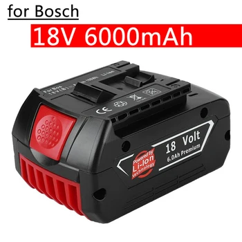 За Bosch 18V Батерия 6.0 Ah Литиево-йонна Акумулаторна Батерия Електроинструменти Електрическа Бормашина, Подходяща За модели BAT609, BAT618, BAT610 Изображение