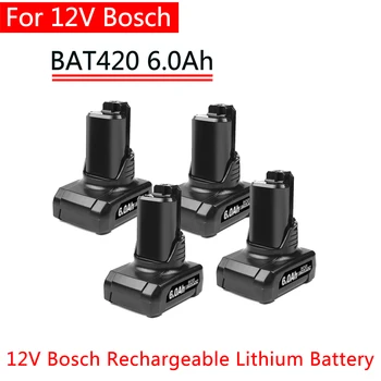 12 Bosch 6.0 Ah Литиево-йонна BAT420 Сменяеми батерии за Bosch BAT411 BAT412 BAT413 BAT414 Батерия 10,8 В Безжичните електрически инструменти Изображение