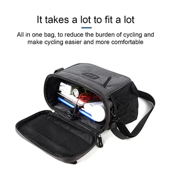 Предната чанта с цип за планински велосипеди, пътни велосипеди, стойка за телефон, чанта за съхранение, Найлонов Органайзер, за аксесоари за колоездене Изображение