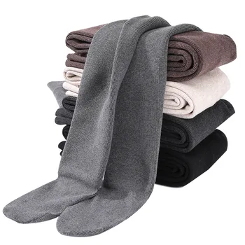 Пролетни, есенни и зимни памучни чорапи в една вертикална ивица, плюшени чорапи с дебела дъното, чорапогащи, дамски чорапи, найлонови панталони mujer Изображение