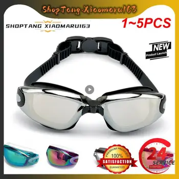 1 ~ 5 бр. Силиконови очила за плуване, слънчеви очила с противотуманным покритие покритие, UV очила за плуване за Мъже, жени, Очила за гмуркане, водни спортове Изображение