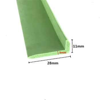 Обичай Ъгъл От Вспененной каучук EPDM Corner Protecor Edge Encloser Shield Уплътнение за избягване на Сблъсъци L-Образен Уплътнител 28x11 мм, Зелен Изображение