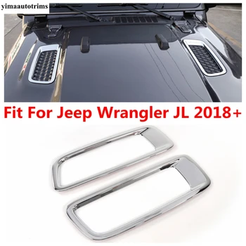 На предния Капак на Двигателя Климатик с Променлив Ток На Изхода отдушник Декоративни Панел За Jeep Wrangler JL 2018-2022 ABS Външни Аксесоари Изображение