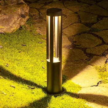 40/60 см Водоустойчива лампа за ландшафтна пътеки с щепсел колове, Открит Алуминиева Лампа за градински стълбове, лампа за колони Изображение
