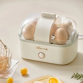 Електрически бойлер за яйца, 6 Яйца, Мини-машина за приготвяне на яйчен крем, печка ориз за Закуска, Преносима двойна котела за загряване на хранителни 200 W Изображение