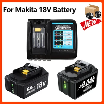Подходящ за подмяна на оригинални батерии Makita 18V BL1860 BL1850 BL1840 BL1830 BL1820 3.0 AH 6.0 AH 9.0 AH безжични електрически инструменти. Изображение