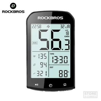 ROCKBROS Велосипеден компютър GPS 5.0 ANT Bluetooth, Водоустойчив Безжичен Велокомпьютер, Скоростомер, Хронометър, Аксесоари за Велосипеди Изображение