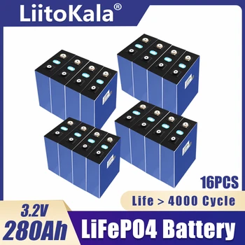 16шт LiitoKala 3,2 V 280Ah LiFePO4 батериите САМ 12V 24V 36V 48V280AH акумулаторна батерия за электромобиля RV Система за съхранение на слънчева енергия Изображение